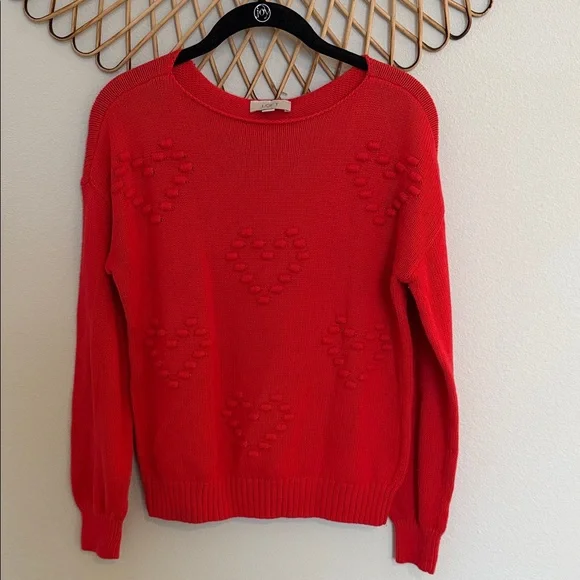 LOFT Red Heart Knit Sweater - Picture 1 of 3